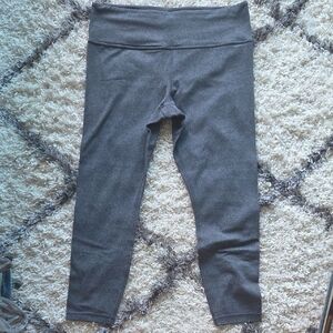 Athleta Gray Cropped Leggings with Wide Waistband